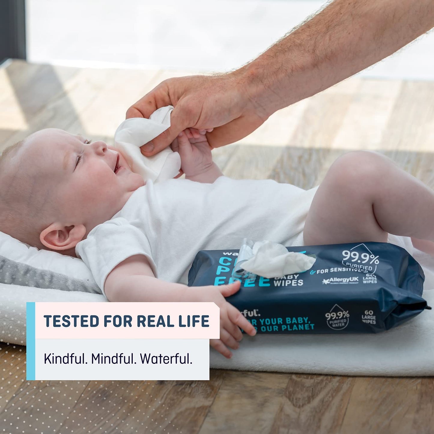 Waterful Plastic Free Baby Wipes 60s (3 x packs)