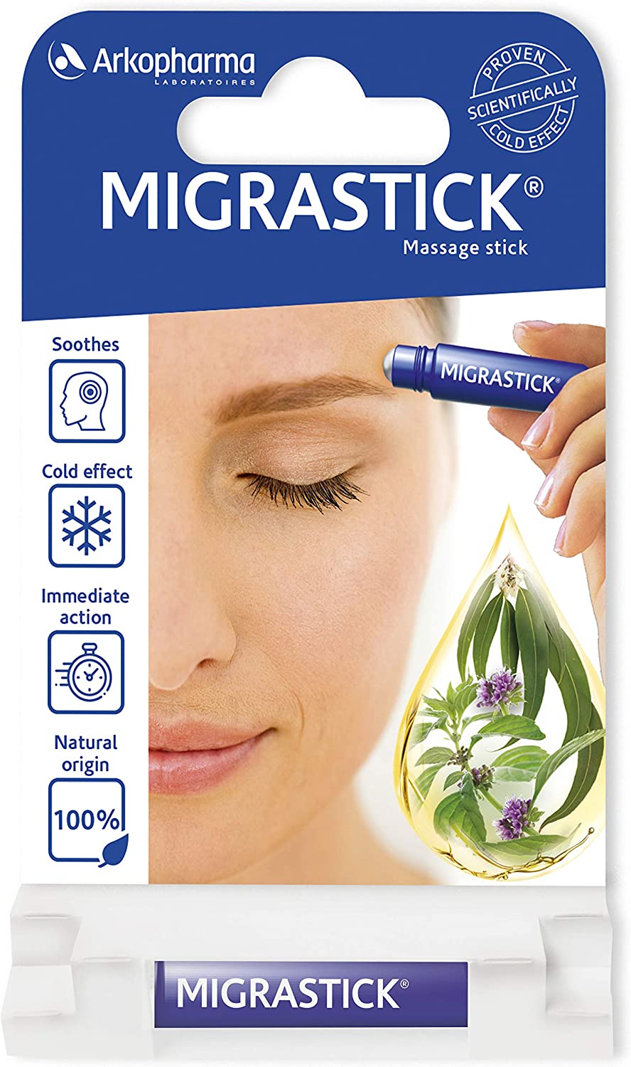 Arkopharma - Migrastick - Natural Relief for Headaches and Migraines - Roll-On, 3 ml (Pack of 1)