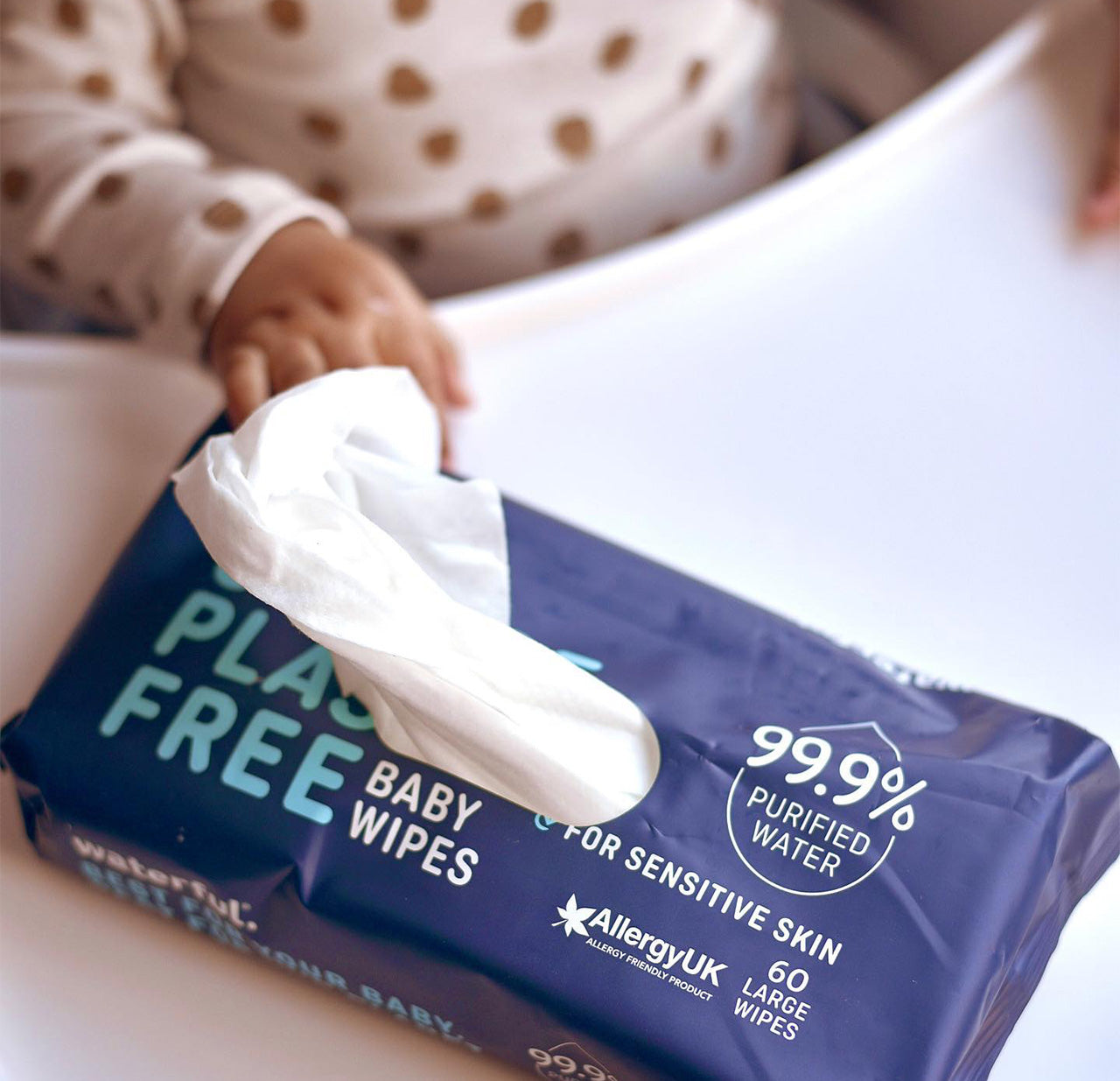 Waterful 99.9% water + plastic free baby wipes - 60pk