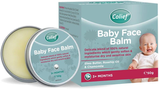 Colief Baby Face Balm | 100% Natural Oils & Butters for Infants | Gently Moisturise Baby's Dry & Sensitive Skin | Contains Shea Butter, Chamomile, Rosehip Oil, Coconut Oil | for Babies 3+ Months 50g