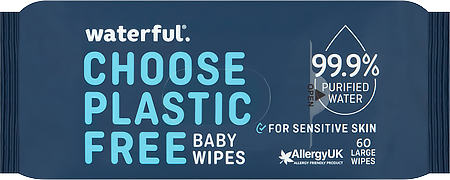 Waterful 99.9% water + plastic free baby wipes - 60pk
